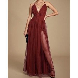 Lulu's Burgundy Maxi Dress